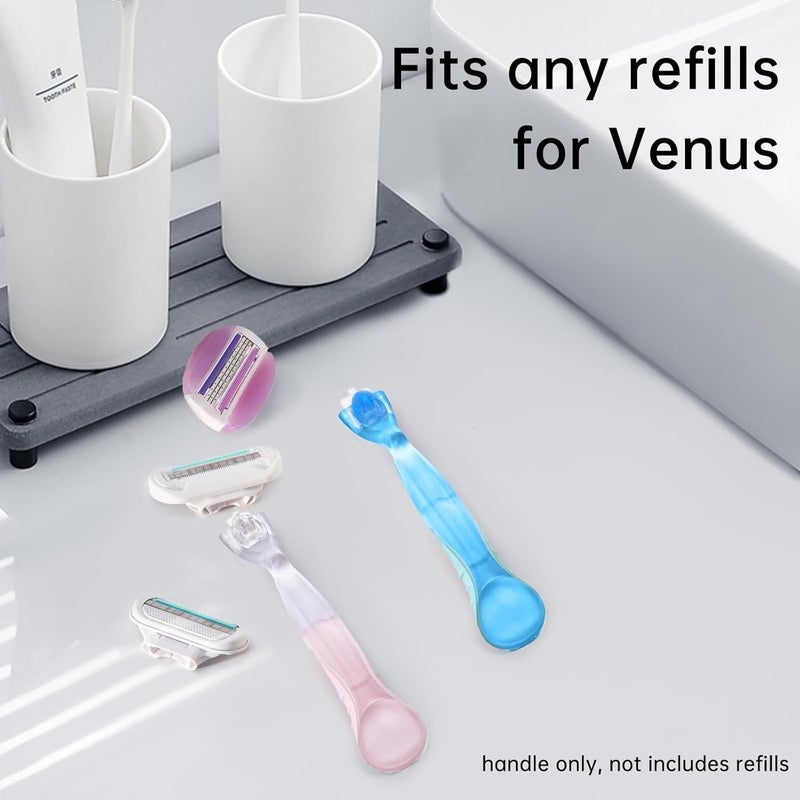TEITEAI 2 Pack Replacement Razor Handle Compatible with Venus only, Pink - Image 4